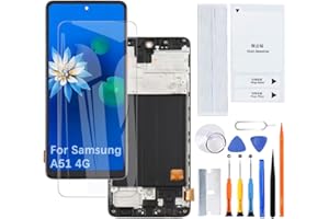H&LYCYJ Display Bildschirm für Samsung Galaxy A51 4G TFT A515F A515F/DSN A515F/DS LCD Bildschirm Ersatz Assembly kit mit Rahmen(Ohne Fingerabdrücke