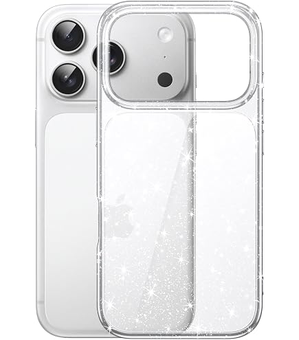 DUEDUE Glitzer Handyhülle Für IPhone 17 Pro Max – Transparent Mit Ringständer, Stoßfest, Vergilbungsbeständig