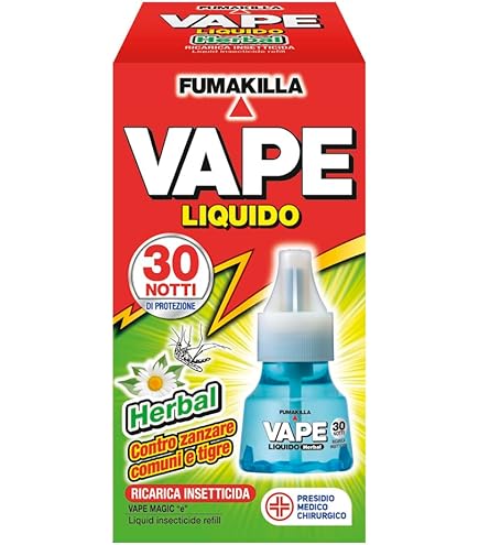 vape inodore liquido Vape, Ricarica Liquida Herbal, Protezione per 30 Notti, Efficace contro le  Zanzare Comuni e Tigre : Amazon.it: Giardino e giardinaggio