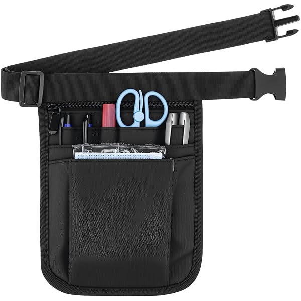 Sac Banane Multi-poches Pour Infirmière/soignant – Noir, Nylon – Ceinture Réglable – Dimensions 25 X 18.5 Cm – Organisation Outils Médicaux - 10