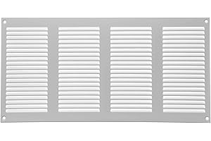 REPA MARKET 40 x 20 cm Griglia d'aria in acciaio per il ritorno dell'aria, ideale per soffitto e parete laterale, HVAC, con schermo anti-insetti (400 x 200 mm, bianco)
