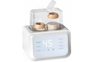 Mapille Scaldabiberon e Sterilizzatore Multifunzione 8-in-1, Biberon sterilizzatore Senza BPA, Riscaldamento Rapido, Scongelare, Scalda per Latte Materno, Scaldabaschette per Bambini con Display LCD