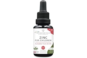 EPIGENETICS Zinc for Children 30ml | from Birth Zinc Mix Immunity Supplement 0-11 Years | Newborns Baby Kids Sugar Free UK Made Vegan Mini Liquid | Long Supply, 2 Drops Daily