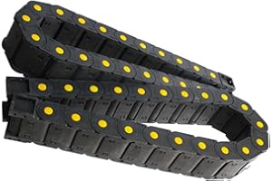 BEVDICNC Kabelschleppkette 2-teilig R55 25mm x 77mm mit Stecker Vollständig Geschlossen 1 m Länge schwarzer Kunststoff-Kabeldraht-Zugkette für CNC, mit Endverbindern