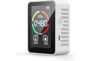 Fenansion Detecteur CO2 Moniteur de Qualité de l'Air 3 en 1,Détecteur de CO2 Moniteur de Dioxyde de Carbone, Température Humidité Moniteur De Qualité De L'air pour Voiture Chambres Bureaux