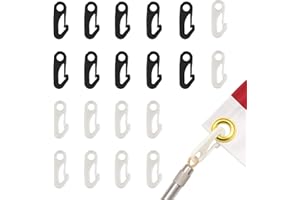 AHRLIC 20 Pack Nylon Flag Pole Clips Hooks, Windproof Flag Snap Hook Set Fixed Flags and Ropes Connectors, Lightweight Noise-Free Kit Multi-Use in Camping, Gardening, Fit Flag Poles, Curtains
