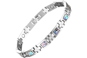 MagEnergy Magnetic Bracelets for Women Titanium Steel Magnetic Wristbands with Elegant Love Heart Shape Design, Lovely Ring with Gift Box with an Adjustment Tool