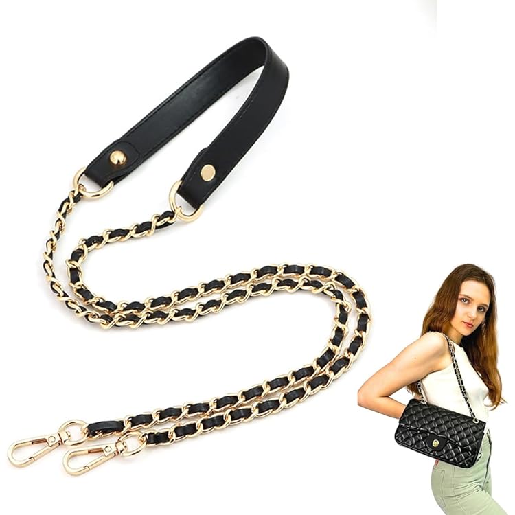 Chaine Pour Sac A Main 120 Cm, Sangle Chaine Sac A Main Bandouliere Or, Chaîne De Remplacement Pour Sac à Main Avec Boucles, Métal Chain For Crossbody Bag Pour Sac Bandouliere, Portefeuille