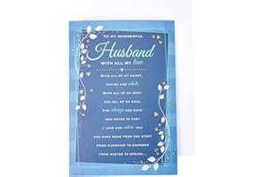 PICCADILLY GREETINGS Heartfelt Wishes Sentimental Birthday Card Husband - 23 x 15 cm - Regal Publishing