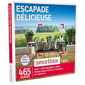 SMARTBOX – Coffret Cadeau homme femme couple – Escapade délicieuse – idée cadeau – 880 séjours : 1 nuit • 1 petit-déjeuner • 1 dîner pour 2