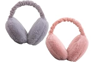 LdawyDE Ohrenwärmer Damen, Ohrenwärmer Kinder, 2 Stücke Winter Plüsch Ohrenschützer Faltbare Verstellbarer Ohrwärme Warme Ohrwärmer für Damen Kinder
