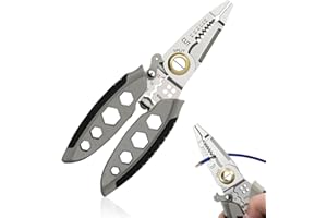 wimony Wire Stripping Tool, 7-Inch Multi Purpose Wire Strippers, Multi Purpose Wire Stripping Tool, Used for Electrical Wire Cutting Machines Wire Stripping and Cutting