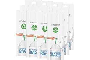 Brabantia - Juego de 12 rollos de bolsas de basura (tamaño G, 30 L, 20 bolsas en cada rollo, 240 bolsas en total)
