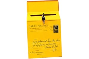 TentHome - Cassetta delle lettere da parete, stile vintage, con chiusura a risvolto e serratura (giallo 2)