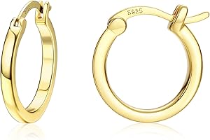 Dochais Orecchini Cerchio Argento 925 in Oro 18K Placcato per Donna Orecchini a Cerchio in Oro Ipoallergenici Gioielli Donna