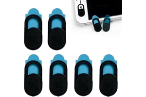 CSENASON 6 Pcs Webcam Cover Slider,Thin Self-adhesive Web Camera Cover Slide for Laptops, Tablets,Smart phone,MacBook, IPad,PC Etc. Protect Privacy Security(Black)