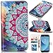 Produktbild CLM-Tech Hülle für Samsung Galaxy J5 (2017) DUOS Wallet Case Tasche Kunstleder - Handy Schutzhülle mit Standfunktion und Kartenfach Flip Cover - Bookstyle Flipcase halbes Blumen Muster bunt