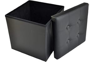 Lovely Home Pouf Contenitore Big Big Ecopelle 50x50x50 cm. (Nero)