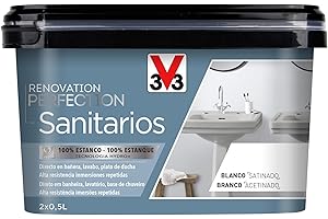 V33 Esmalte Renovation Perfection Sanitarios, Blanco Satinado, 1 L