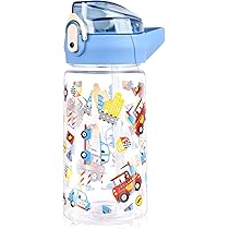 Borraccia Pop-up Per Bambini Wooshwa 600ml - Senza BPA, Con Cannuccia E Cinturino (Design Animali) - Foto 8