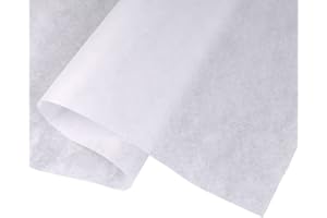 DBOO Fusible Interfacing Fabric - Medium Weight 100cm Wide White Non Woven Single Sided Iron On Interfacing Iron on Fabric for Sewing, Quilting, Topstitching, Crafting, Collars and Dress Making (1m)