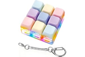 JOYVOVO Bärbar sensorisk leksak med mekanisk brytare för stressavlastning med klickljud och RGB-ljus, bärbar sensorisk leksak för ångestlindring, kontorsleksak för vuxna och