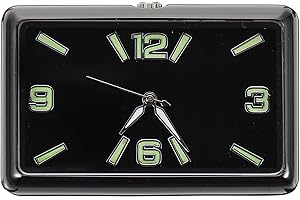 Hemobllo Car Dashboard Tiny Clock - Adhesive Stick-on Clock for Accurate Timekeeping, Square Design, Mini Dashboard Decorations for Cars and Boats