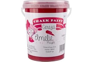 IberNorma Amelie Prager 1 Litro Pintura a la Tiza para muebles, Chalk paint para decoración y manualidades en madera 1L (10 Cereza)