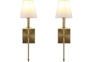 Yosoan Lighting 2 Sets of Vintage Loft Bar Modern Linen Fabric Lampshade Hardwired Wall Light Fittings, Hotel Beside Bed Wall Lamp E27 Screw (Antique)