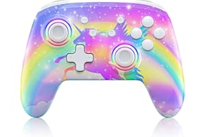 NexiGo Mando Compatible para Nintendo Switch/Lite/OLED, Controladores Adicionales para Mandos Nintendo_Switch, Controlador de Bluetooth con Vibración, Movimiento (Violet Unicorn)