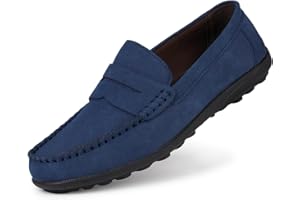 OPHESTIN Men's Loafers Flat Breathable Casual Leather Moccasins Handmade Slip On Driving Business Shoes