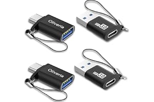 Oliveria USB-C till USB-adapter, typ C till USB 3.0-adapter, Thunderbolt 3 till USB-uttag, OTG-adapter för iPhone 15, MacBook Pro 2022/2021/2020, Galaxy med flera, 4 stycken