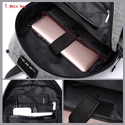 Anti Diebstahl Wasserdicht Polyester Laptop-Rucksack Mit USB Aufladung Port und Schloss Passt Unter 15 6 Zoll Laptop Business Travel University Comp reviews Anti Diebstahl Wasserdicht Polyester Laptop-Rucksack Mit USB Aufladung Port und Schloss Passt Unter 15 6 Zoll Laptop Business Travel University Comp