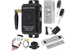 QTTYELOK WiFi Tuya App Kit de Sistema de Control de Acceso Remoto Inalámbrico Abre la Puerta de Desbloqueo + 180KG / 350lbs Cerradura Electromagnética + Botón de Salida