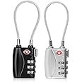 2 Pcs TSA Approved Luggage Lock,Suitcase Locks Luggage Locks,Keyless Travel Zinc Alloy Security Padlock,3-Dial Combination Padlock for Luggage, Suitcases, Backpacks, Lockers,Duffle Bag,Gym, Bike Locks