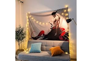 tshy One Piece Tapisserie Multicolore Anime Tenture Murale pour Fête Garçons Chambre Décoration Cadeau D'anniversaire 95x73CM (Roronoa Zoro)