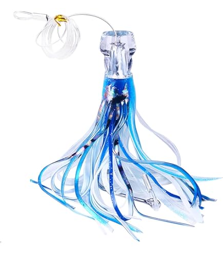 6 Esche Da Traina Per Pesca D'altura - Marlín, Tonno, Mahi Mahi - Gonna In Silicone 17cm - Foto 8