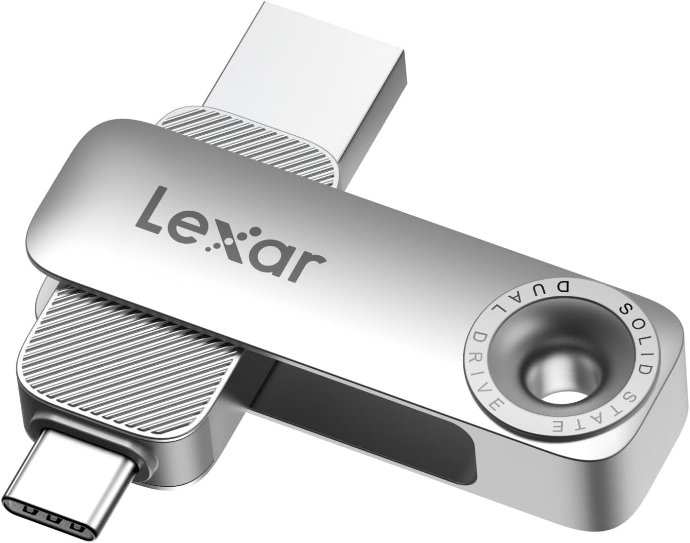 Lexar D50E 256GB Solid State Dual Drive, USB Flash Drive Up to 400MB/s Read, 360MB/s Write High-Performance, USB-C & USB-A Port, Metal Housing Swivel Design, Compatible with iPhone 17, Android, PC