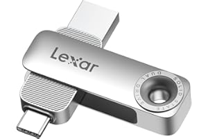 Lexar D50E 128GB Solid State Dual Drive, USB Flash Drive Up to 400MB/s Read, 360MB/s Write High-Performance, USB-C & USB-A Port, Metal Housing Swivel Design, Compatible with iPhone 17, Android, PC - 1