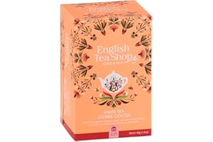 GENERICO English Tea Shop Té Bianco all'Aroma di Lychee e Cacao Made in Sri Lanka - 1 x 20 Bustine di Tè (40 Gr)