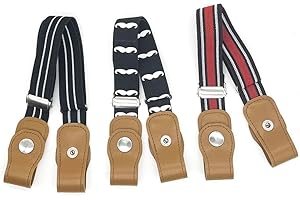 Anshili 3 Stücke Kinder Gürtel Einstellbar Elastisch Stretchgürtel für Jungen und Mädchen