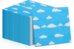 QUERICKY 100pcs Sky Napkins Story Paper Luncheon Napkins Set for Kids Birthday Party Baby Shower Party Supplies