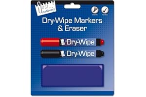 Just stationery - Pennarello per lavagna bianca e gomma, confezione da 2