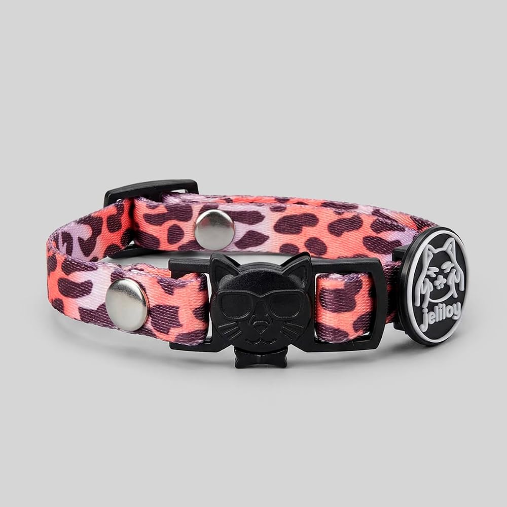 Leopar Desenli Charmlı Kedi Boyun Tasması (Safety Click)