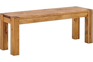 B.R.A.S.I.L.-MÖBEL Sitzbank 130 cm Rio Kanto Brasil Pinie Massivholz Esszimmerbank Küchenbank Holzbank - Größe und Farbe wählbar Brasilmöbel