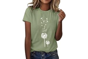 NQYIOS Sexy Tops for Women, Sunflower Printed T Shirt for Women Casual Graphic Short Sleeve Tee Tops Crew Neck Slim Shirts Tee Blouse Extra Long Tee Shirts for Women Women's Vests