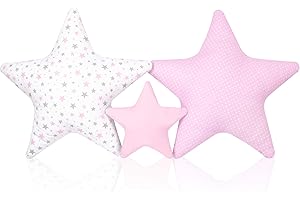 ‎AMILIAN Amilian® Set 3 x Kissen Stern Sternchen Dekokissen Kuschlig Flauschig ca. 60 cm/ 28cm (SET26)