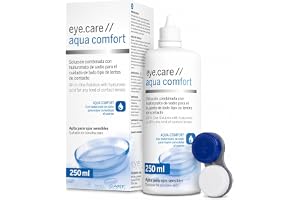 Eye.care Kontaktlinsvätska – med hyaluron – premium 250 ml skötselvätska för alla mjuka kontaktlinser inkl. antibakteriellt etui – All-in-One kombilösning för mjuka linser