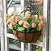 Produktbild XMJR Wall decoration Shop wand Balkon Schlafzimmer Wanddekorationen Bügeleisen Blumenkörbe wand Pflanzen hängende Wand Dekoration aufhängen Kreativ, m weiß Seegras Korb + Erdbeeren lei orange