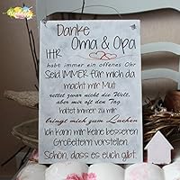 Shabby Style Holzschild - Danke Oma & Opa (ICH)